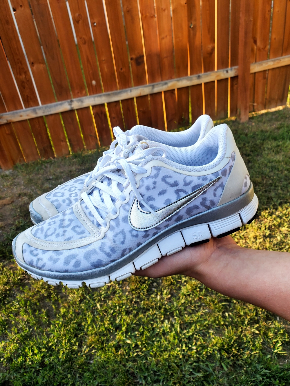 Nike Women’s Free 5.0 V4 White Leopard Shoes